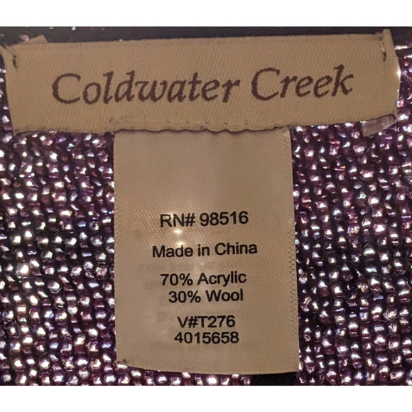 Coldwater Creek Shawl Classic Colorblock Grey/Blue/ Ruana Wrap Wool Blend O/S - Picture 2 of 6